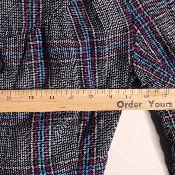 Vintage roxy plaid flannel fall Y2K trench coat size small cute - Picture 6 of 12